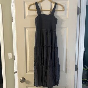 SHEIN Navy Blue Tiered Midi Dress